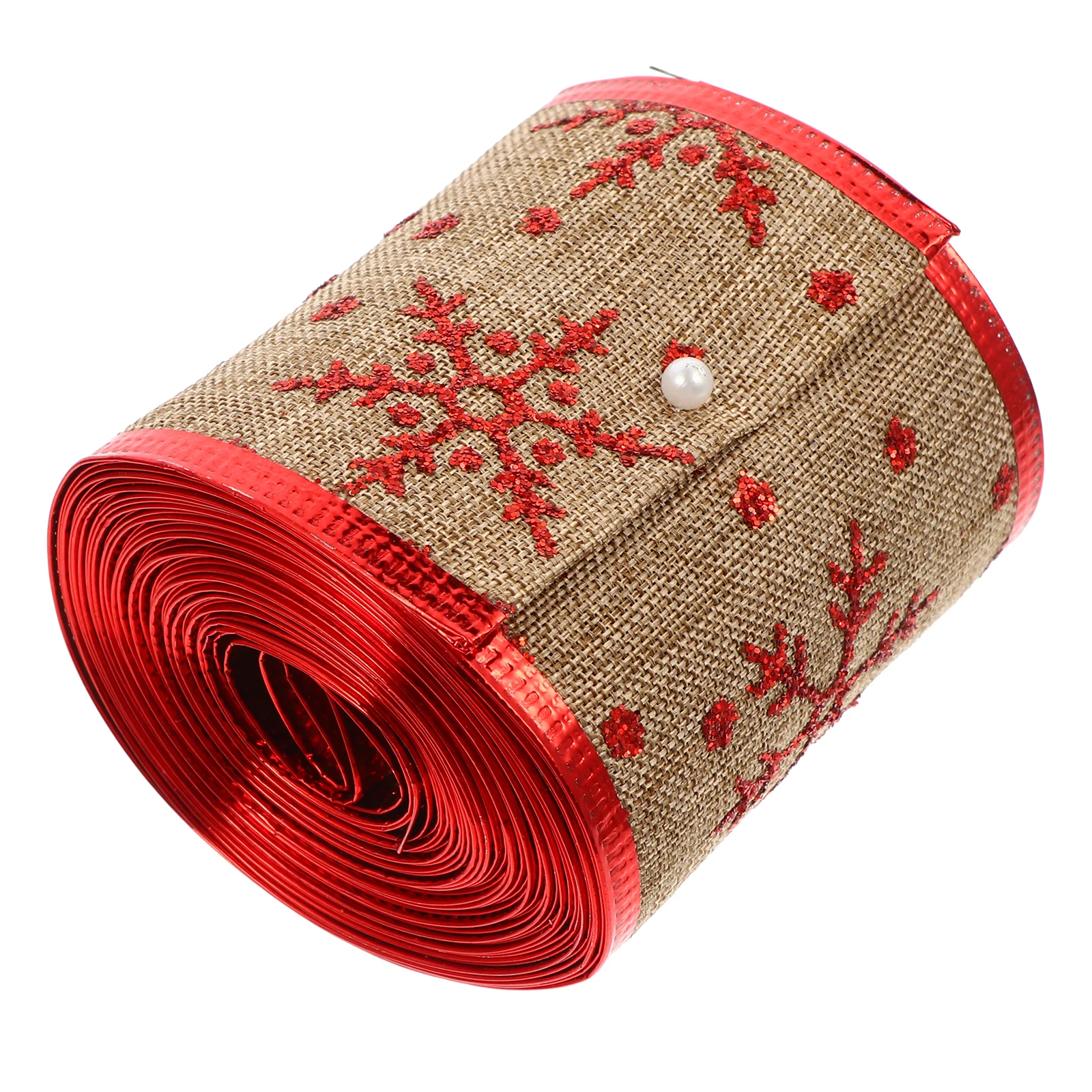 

Gold-stitched Yarn Belt Christmas DIY Ribbon Hair Bow Gift Wrap Decorative Xmas Wired