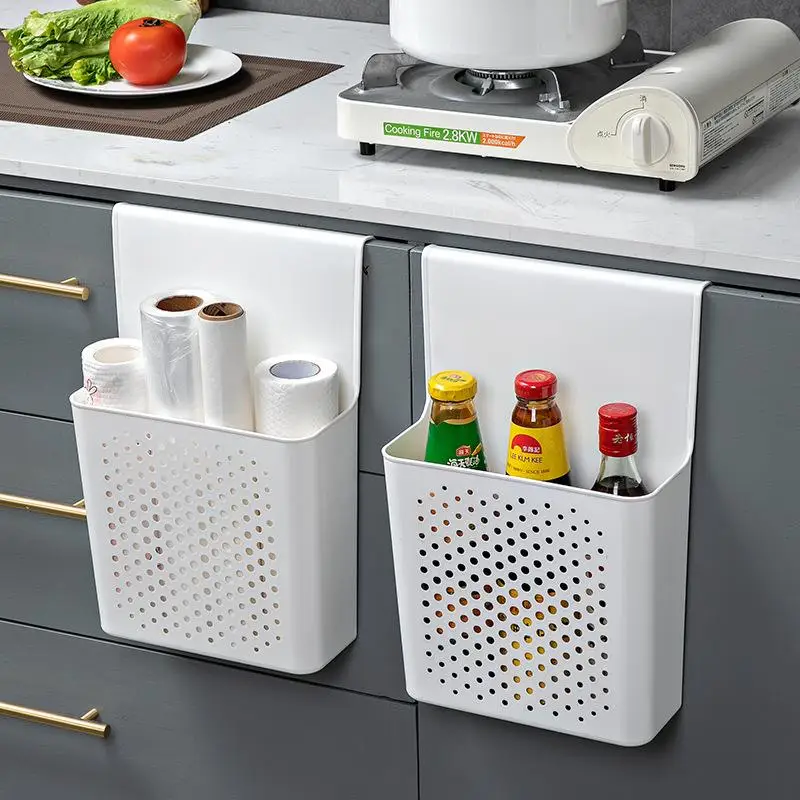 New Kitchen Cabinet Door Interior Storage Shelf And Box, Hanging Hook Behind The Door, Kitchen Cabinet Door Basket Shelf Baskets