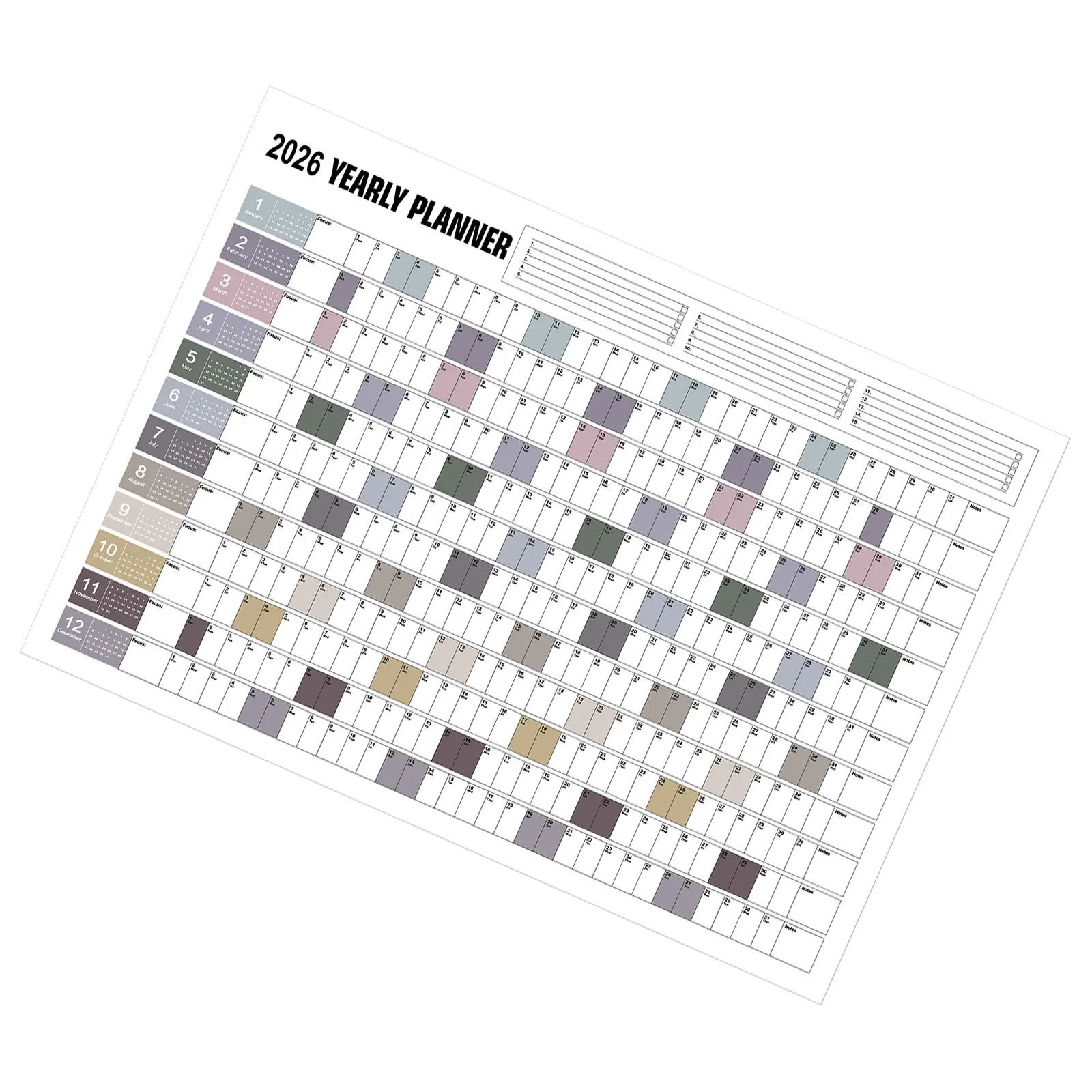 

Extra Large 2026 Wall Calendar Yearly Planner Paper Based Monthly Organizer Jumbo Format for Home Office School Scheduling