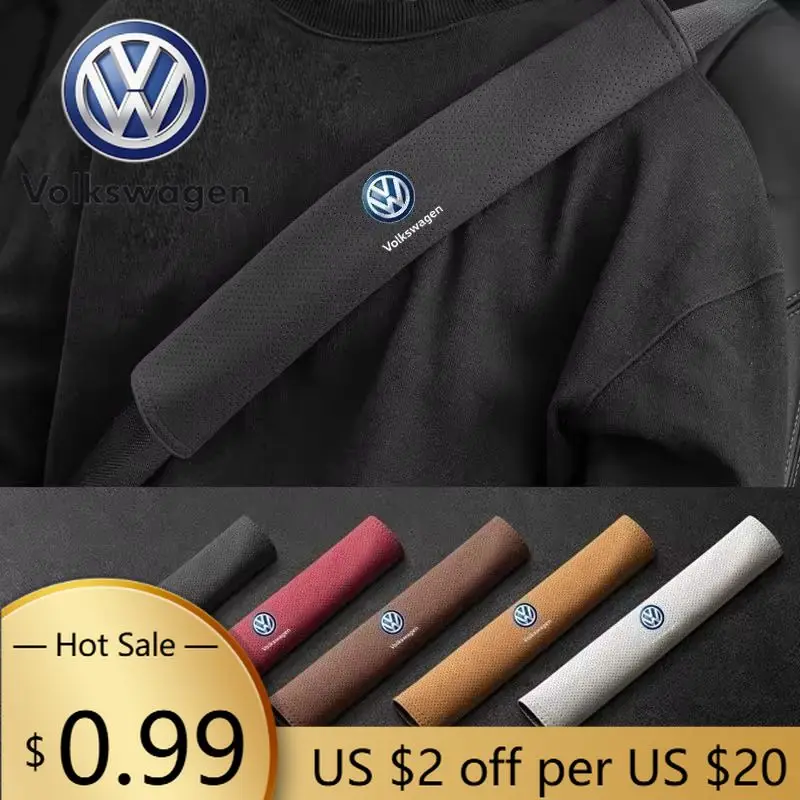 

For VOLKSWAGEN VW 33cm 2pcs Car Seatbelt Cover Shoulder Strap Protector For Volkswagen Passat Bora Jetta CC Beetle Scirocco POLO