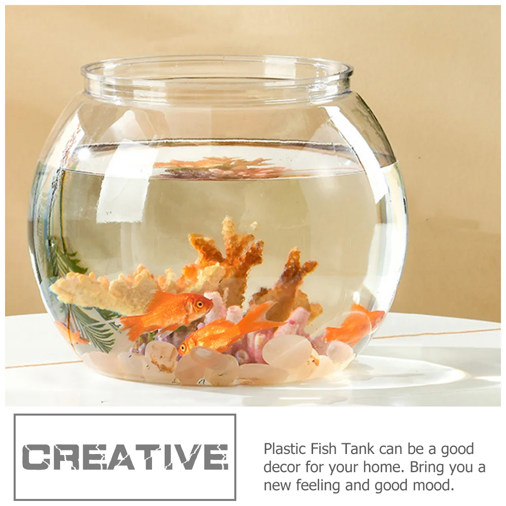 Transparent Fish Keeper Goldfish Tank with Base Bowl Living Room Small Terrarium Office