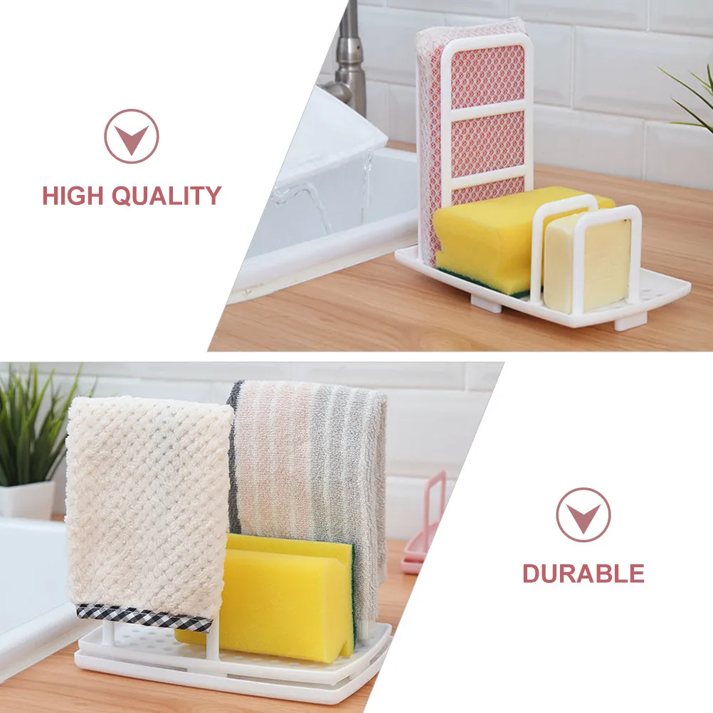 

Подставка для сушки посуды, устойчивая, водонепроницаемая, с держателем для губок, сушилка для кухонных полотенец, органайзер для тряпок, полка для хранения