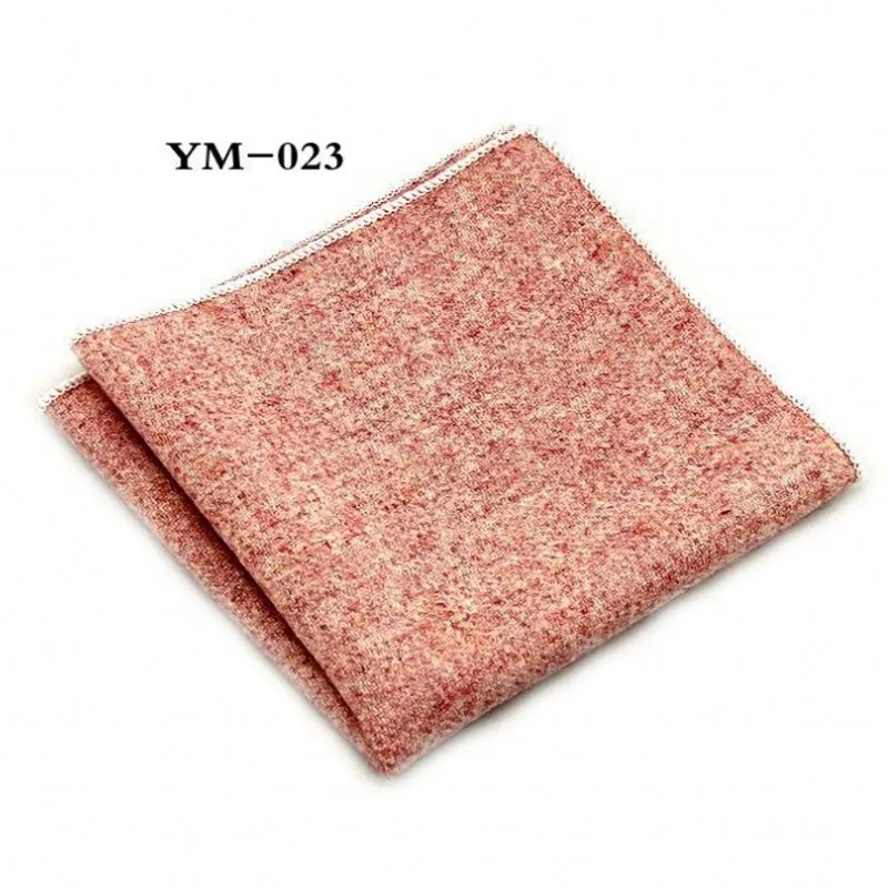 Free Shipping High Quality Hankerchief Wool Hankies Men\'s Pocket Square Handkerchiefs Striped Solid Pocket Hanky 23*23cm