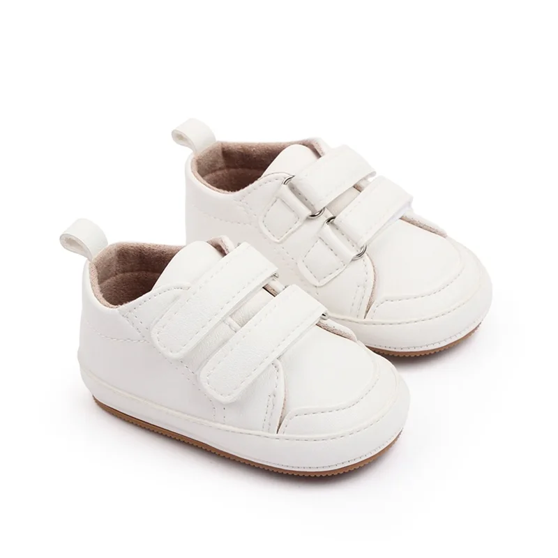 

Infant Baby Boys Girls Moccasins Sneakers Solid Color/Contrast Color PU Leather Anti-Slip Sole Prewalker First Walker Shoes