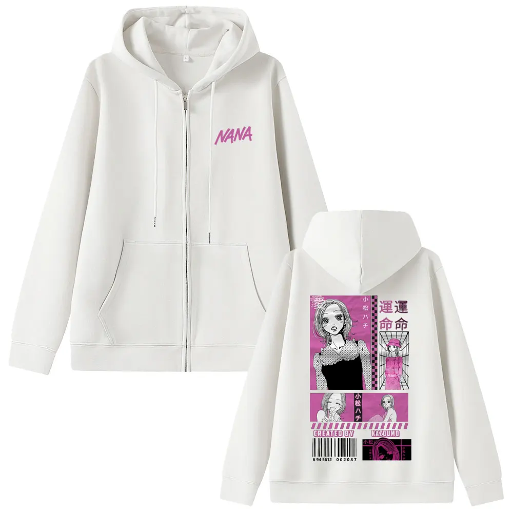 Anime Oosaki Nana Komatsu Nana Graphic Zipper Hoodie Black Stones Zip Up Jacket Men Women Manga Art Aesthetic Zip Up Sweatshirt - view 6