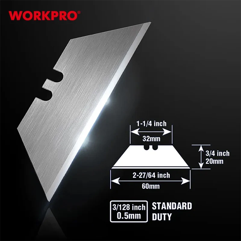 WORKPRO WP213009/WP213020 Quick Change Utility Knife with 3 Extendable Blades, Suitable for Cutting in Decoration Warehouses