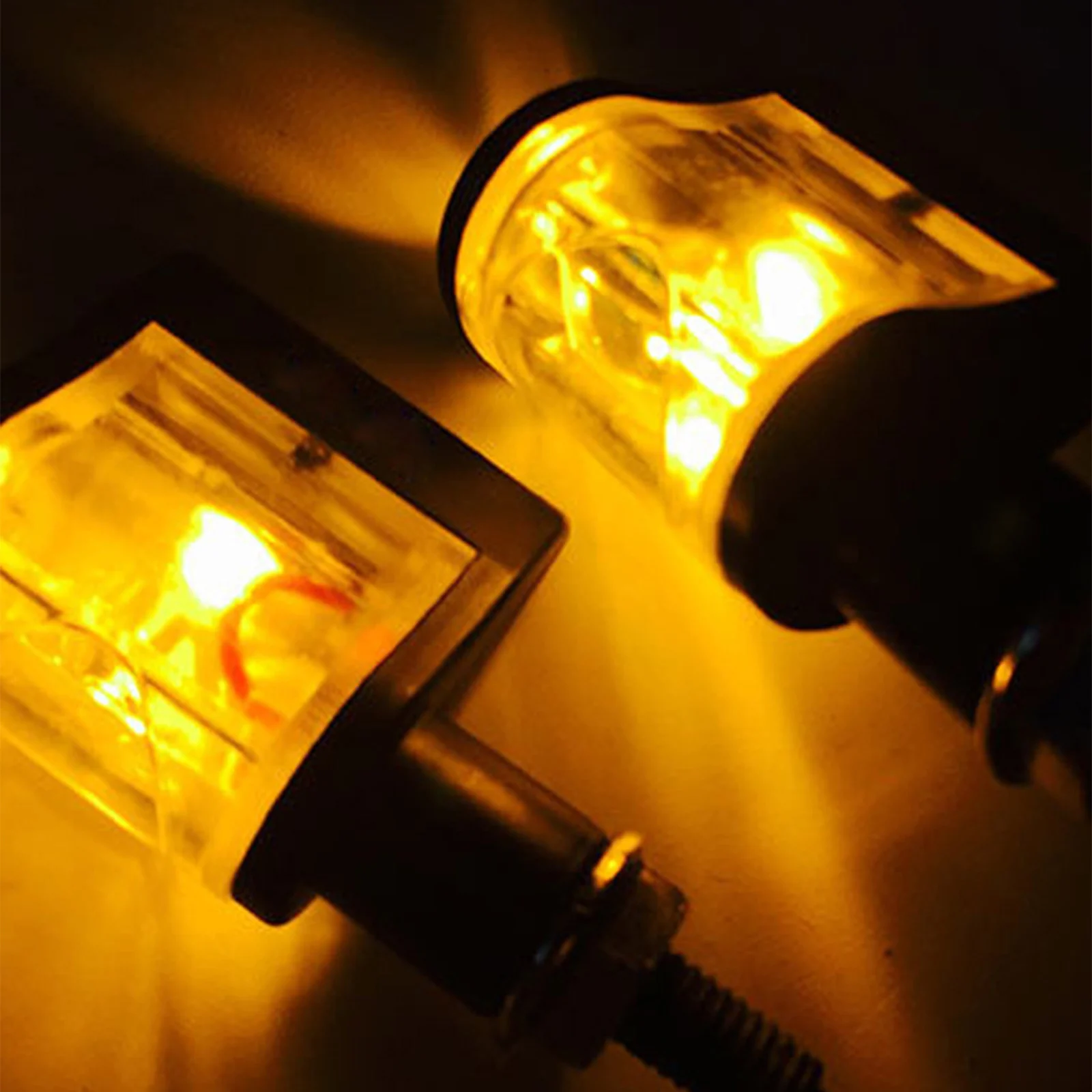 2 قطعة دراجة نارية بدوره أضواء الإشارة LED أضواء وامضة 12 فولت العالمي مقاوم للماء الوامض العنبر مؤشر مصباح