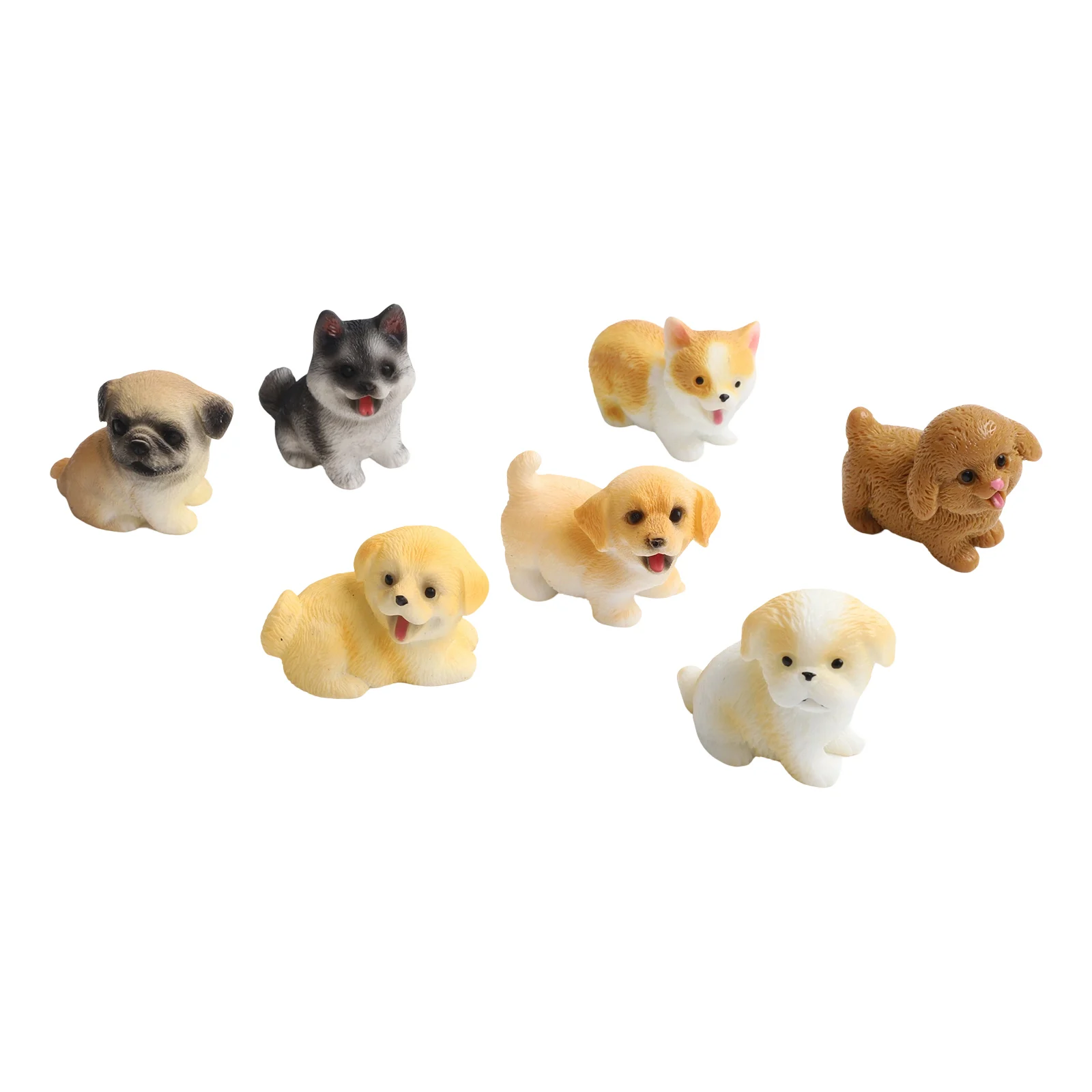 Miniature Dog Figure Set of 14PCS Colorful Resin Animal Decor for Fairy Gardens Desk and Living Space Enhancement
