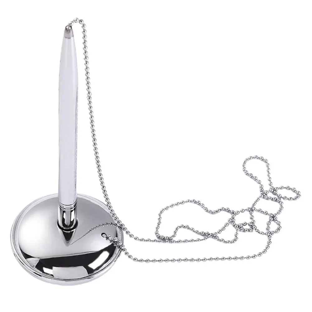 

Signature Pen Desktop Ballpoint Pen Standing Design For Office Hotel Guest Book Signing Table Fixed Pens With Chain