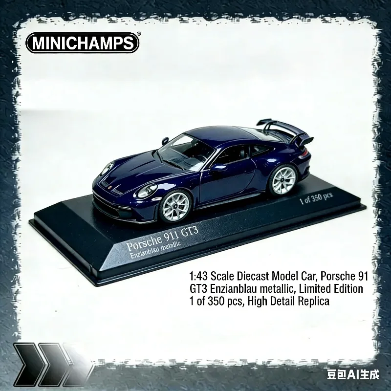 MINICHAMPS 1:43 991 992 GT3 2020 Simulation Static Alloy Car Model, Boys' Toy, Adult Collection Decoration Item.