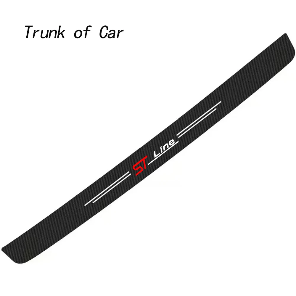 Auto Door Sill Carbon Fiber Car Sticker Protector Strip Waterproof Protect Film For Ford ST LINE STLINE Mk3 Mk4 Focus Mustang