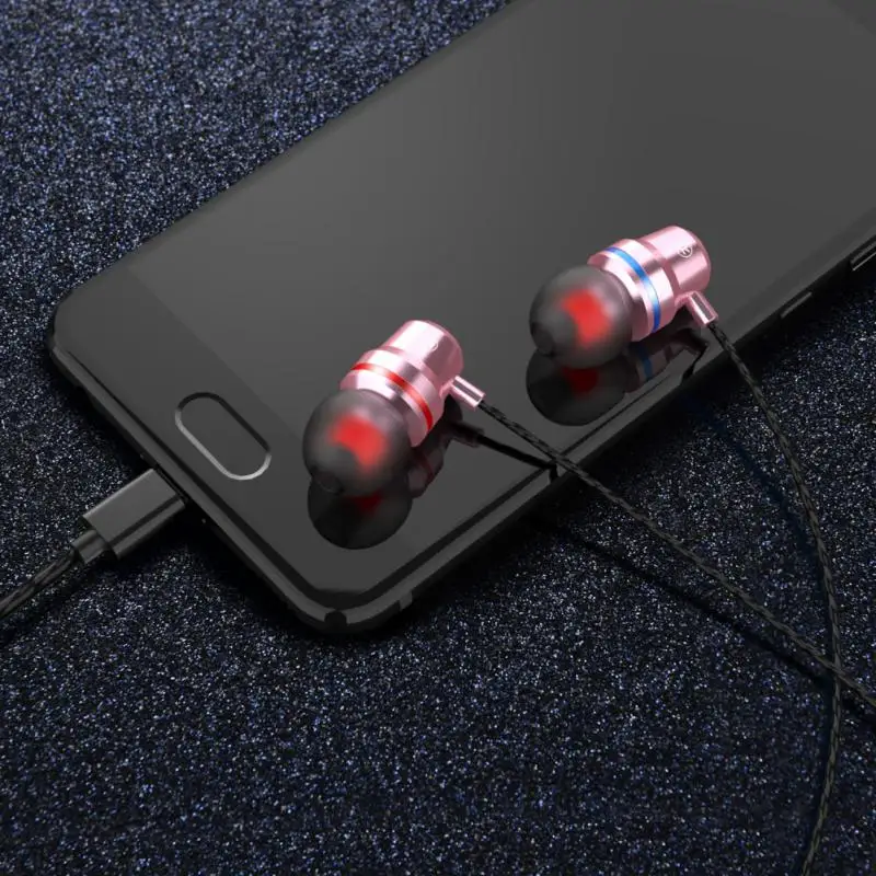 Metal Type C Earphone Wired In-ear Headphone With Mic Wire Control Bass Headset Earbuds For Oneplus