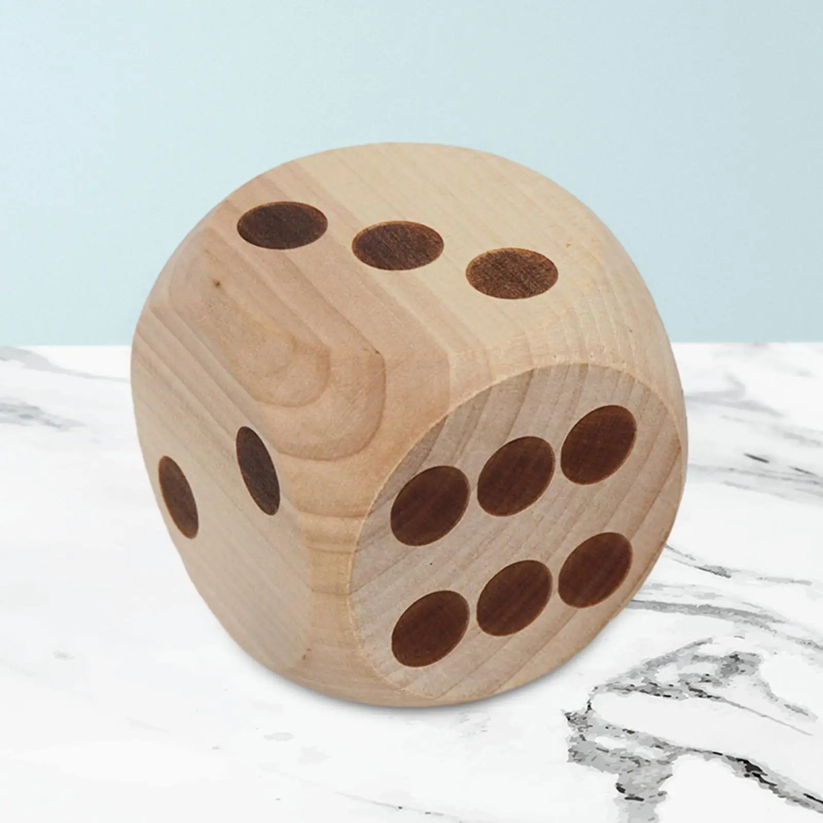 2-6Pack Hout Zes Zijdige Dobbelstenen 6Cm Punt D6 Kubussen Sterven Voor Tafelspellen Rollenspel