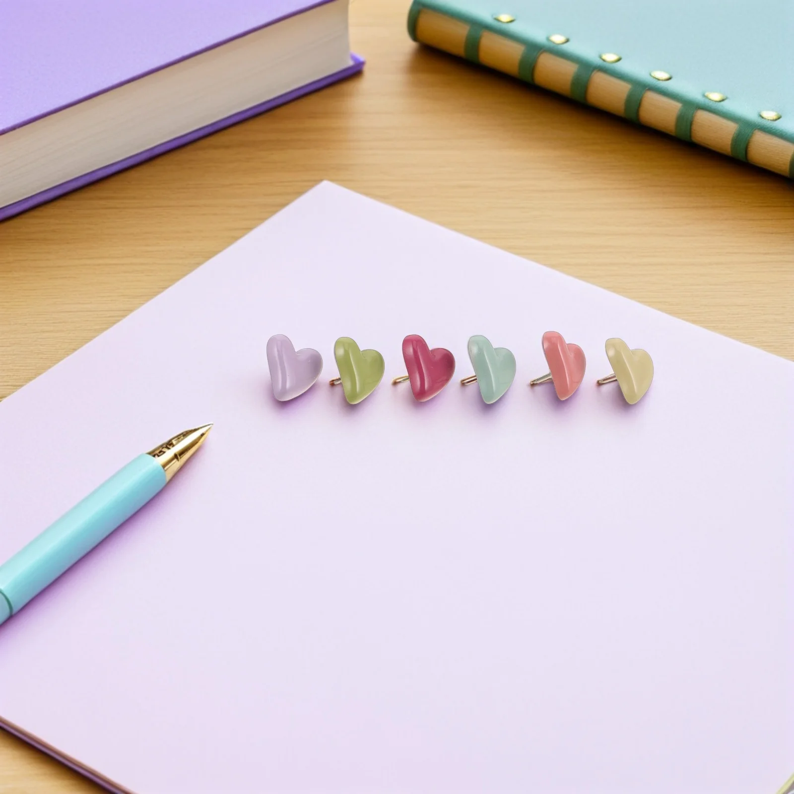 58 Buah Peniti Hati Dekoratif untuk Papan Gabus, Pastel, Rumah, Kantor, Dinding Foto, Kerajinan DIY, Peniti Lembut