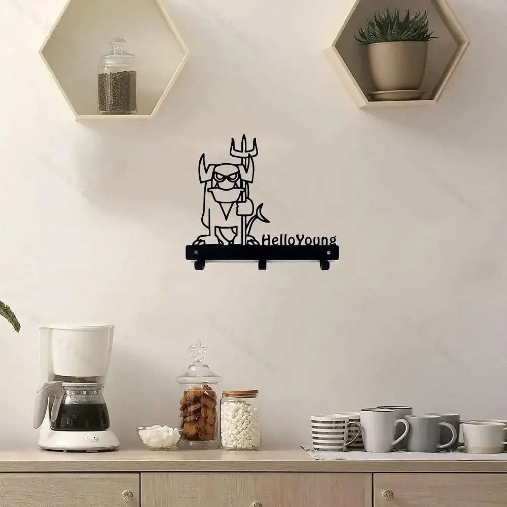 CIFBUY Cartoon Metal Wall Hook Iron Mug Towel Holder Hanging Decor Kitchen Bathroom Pantry Home Accent Gift Ornament