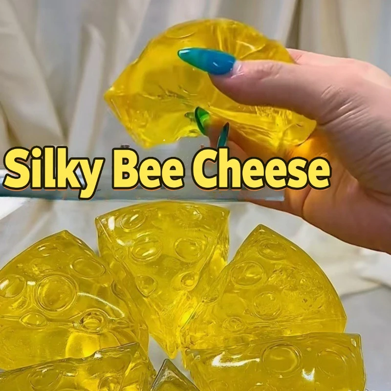 Honey Cheese Squeeze Squishy Toy, Transparent Triangle Slow Rebound Stress Relief Fidget, Silky Smooth Decompression Toy