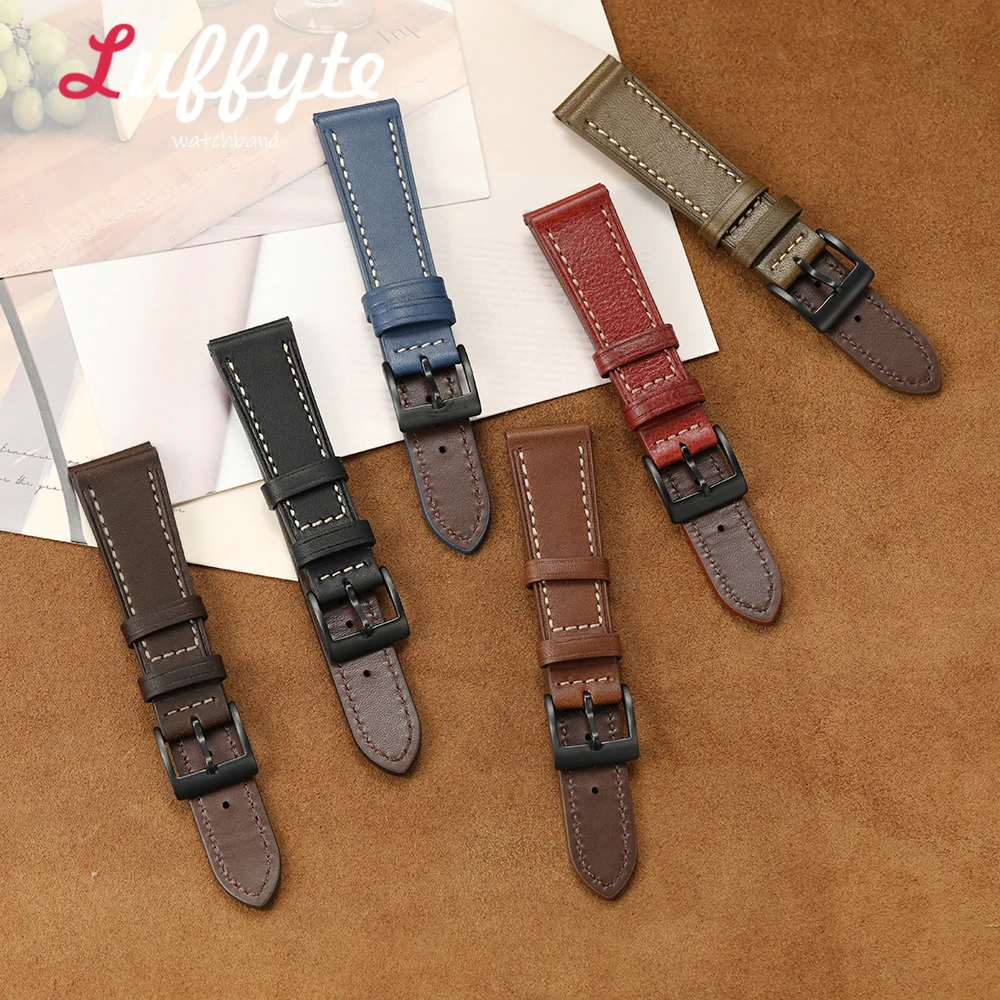 Ersatzarmband aus echtem Leder, 18 mm, 20 mm, 22 mm, bequemes, langlebiges Uhrenzubehör für Herren-Armbanduhren