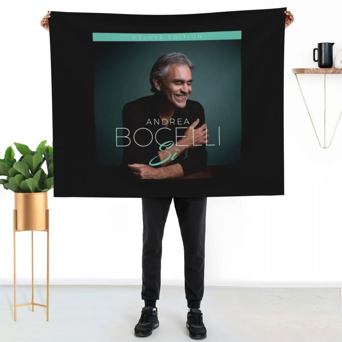 Andrea Bocelli Si Throw Blanket Bed linens Flannel Fabric Kid'S Soft Plaid Retros Soft Blankets