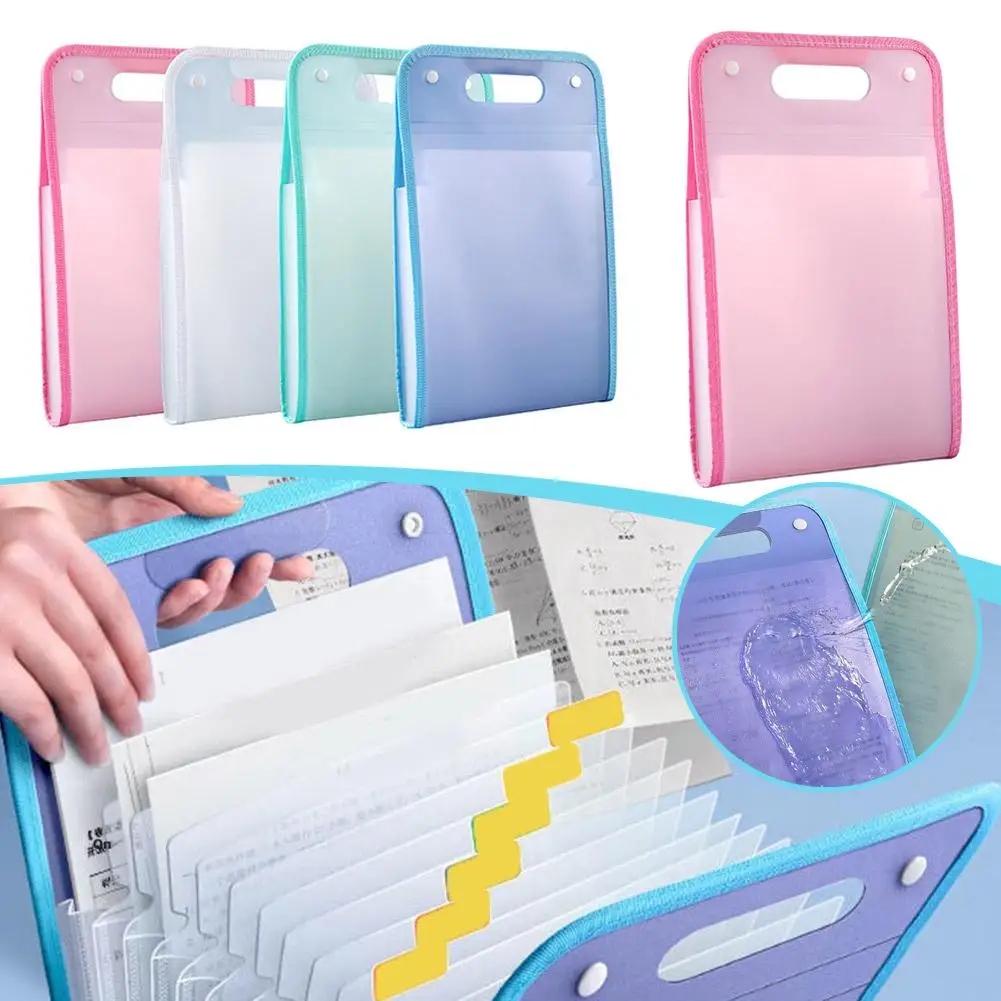 13 Pocket File Folders Portable A4 Letter Size Macaron Color Accordian Document Organizer Classroom Office Home Storage view 2