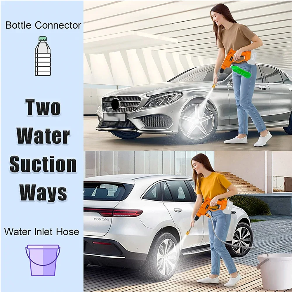 Mini High Pressure Auto Car Washer Spray Cordless Rechargeable Garden Wash Gun Electric Water Gun For Makita 18V Without Battery