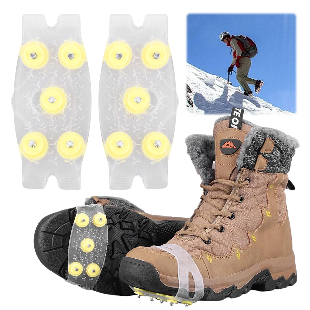 1-3 أزواج 5-مسمار الثلوج الجليد مخلب المضادة للانزلاق تسلق الأشرطة السيطرة للجنسين أحذية الجليد المرابط في الهواء الطلق سلسلة الأحذية المسامير لفصل الشتاء