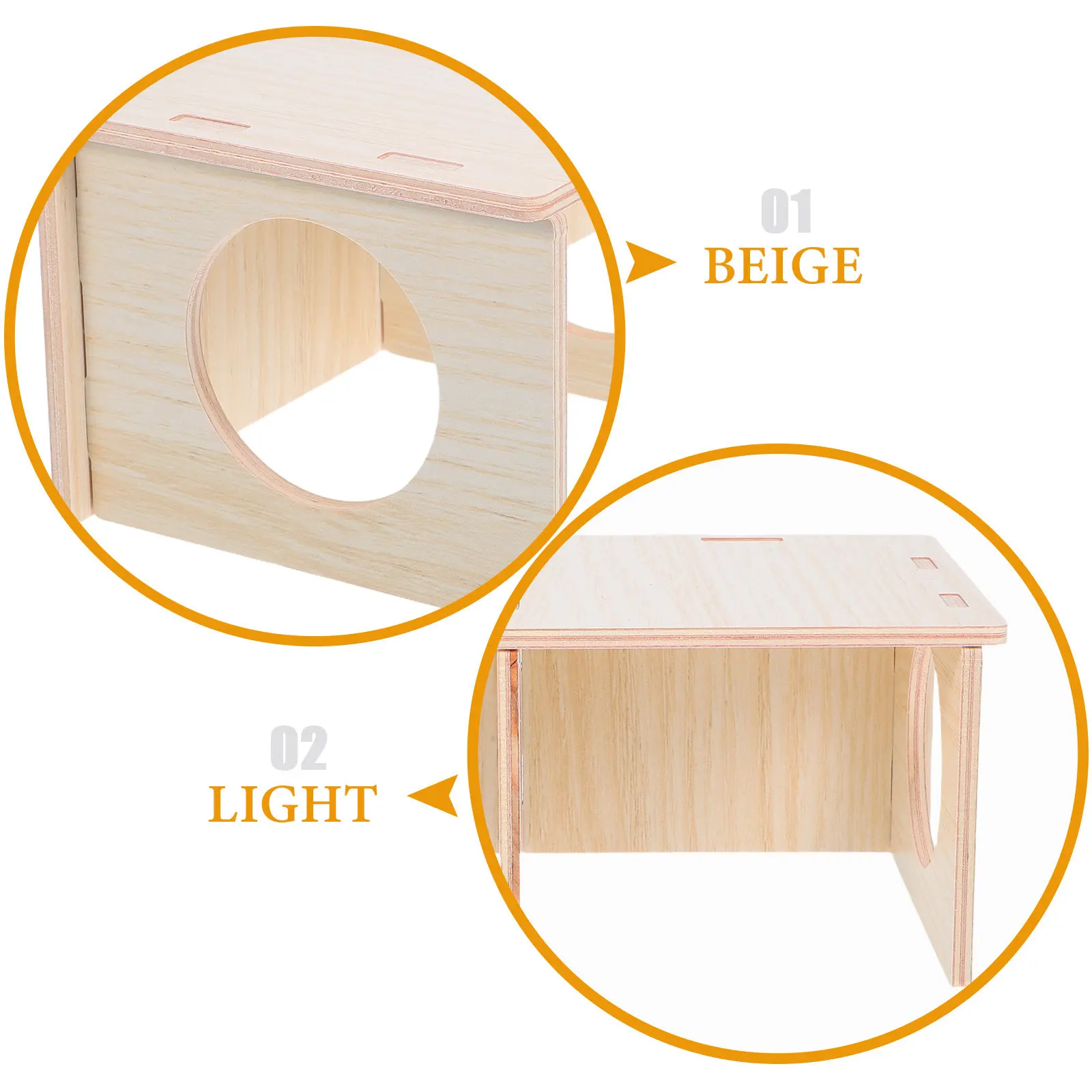 Wooden Maze Hideout for Hamsters Multi-Chamber Small Animal House Natural Solid Wood Safe Secure Resting Space Indoor Living