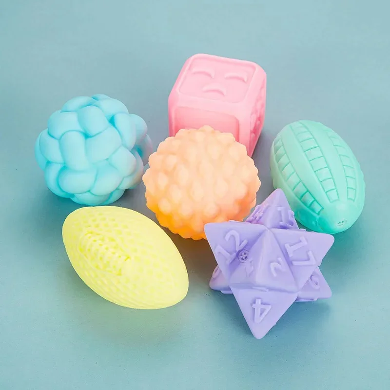 어린이 장난감 공 아기 그립 볼 헤어 링, 부드러운 고무 놀이 장난감 고무 공 핀치 링, 물기 가능, 할로윈 크리스마스 선물