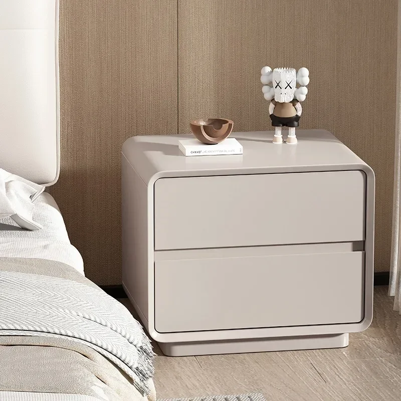 High-End Solid Wood Bedside Table Painted Small Storage Unit for Household Decor