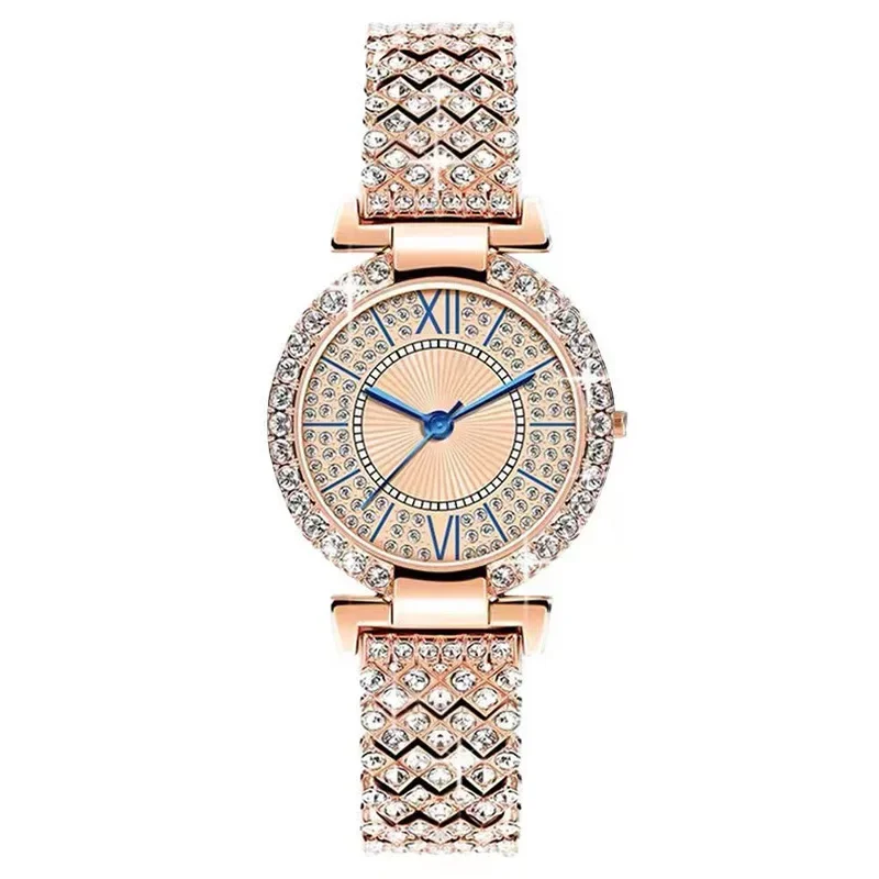 New Watch for Women Luxury Geneva Rhinestone Stainless Steel Fake Three Eyes Quartz Women Watch Gift for Lady Relógio Femino