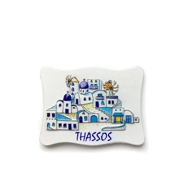 

Greek Travel Santorini 3D Tourist Souvenir Craft Decoration Painted Fridge Magnet Gift