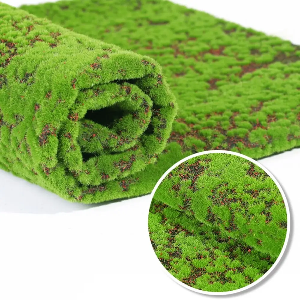 DIY ปลอม MOSS หญ้าสนามหญ้าชีวิตนิรันดร์เหมือนจริงประดิษฐ์ MOSS พรม 50*50 ซม.ไม่มีรดน้ําปลอมสีเขียวหญ้าบ้าน Decoraion