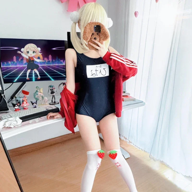 Nieuwe Japanse School Meisje Gym Pak Marineblauw Badpak Kawaii Zwemkleding Sexy Leuke Anime Kleding Jumpsuit Strand Zwembad Party Set
