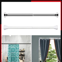Non-Slip Spring Tension Curtain Rod 50 TO 80 CM Expandable Curtain Rod No Drilling Bath Closet Hanging Pole ﻿