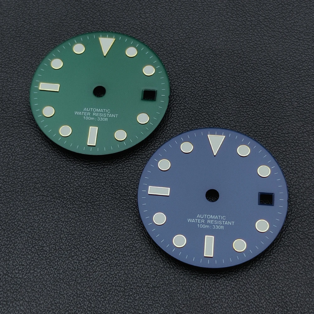 Manbushijie 28.5mm black white green blue  luminous dial fit NH35 ETA 2824 2836 Miyota 8215 821A Mingzhu DG2813 3804 movement image 4