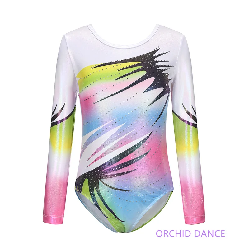 New Design High Quality Cheap Kids Girls Children Performance Wear Long Sleeves Rhythmic Gymnastics Leotards