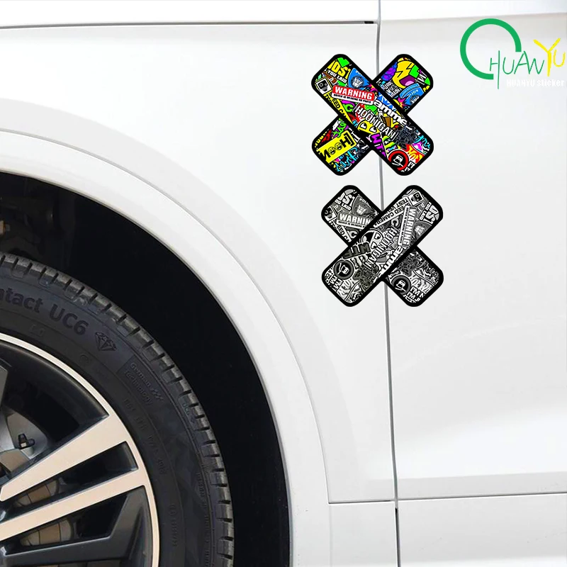 Creative Patch to block scratches car sticker brand graffiti bandage personalized funny decorative car body stickers
