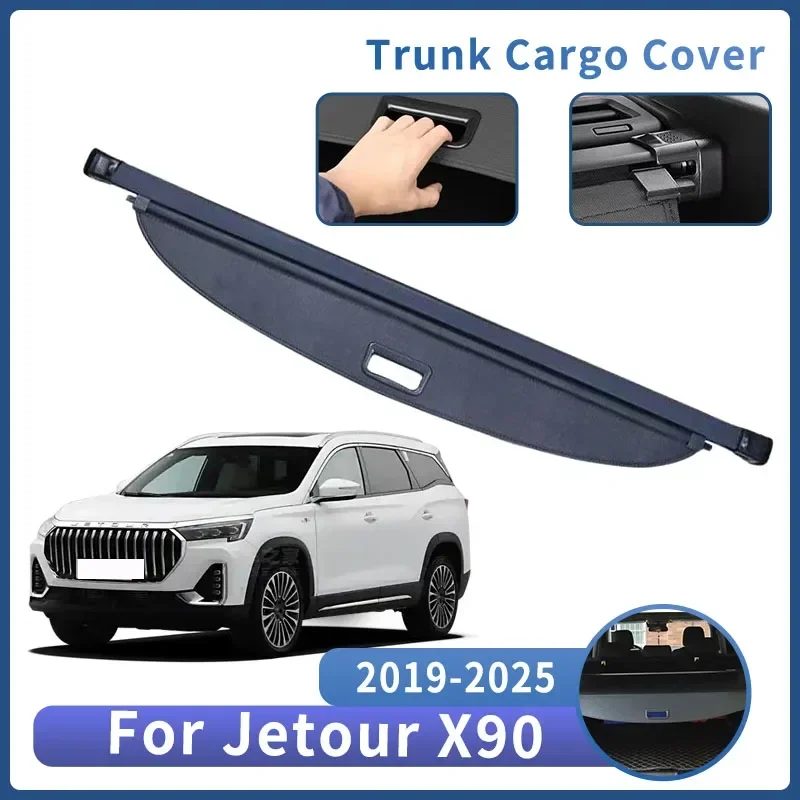 

Car Trunk Bracket For Jetour X90 Shanhai L9 2019~2025 Trunk Storage Curtain Rear Partition Retractable Interior Car Accessories