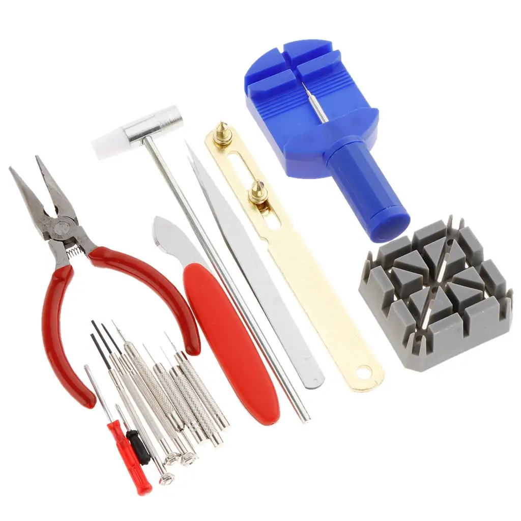 16pcs Professional Watchmaker Watch Repair Tools Kits Pin Punches Accessories Set image 3