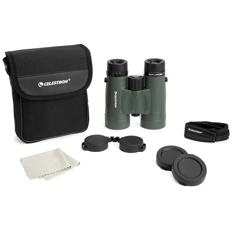 Celestron NATURE DX 8x42 10X42 Telescópio Binocular FMC Prisma BaK4 à prova d'água para caça ao ar livre, caminhadas, acampamento, viagens