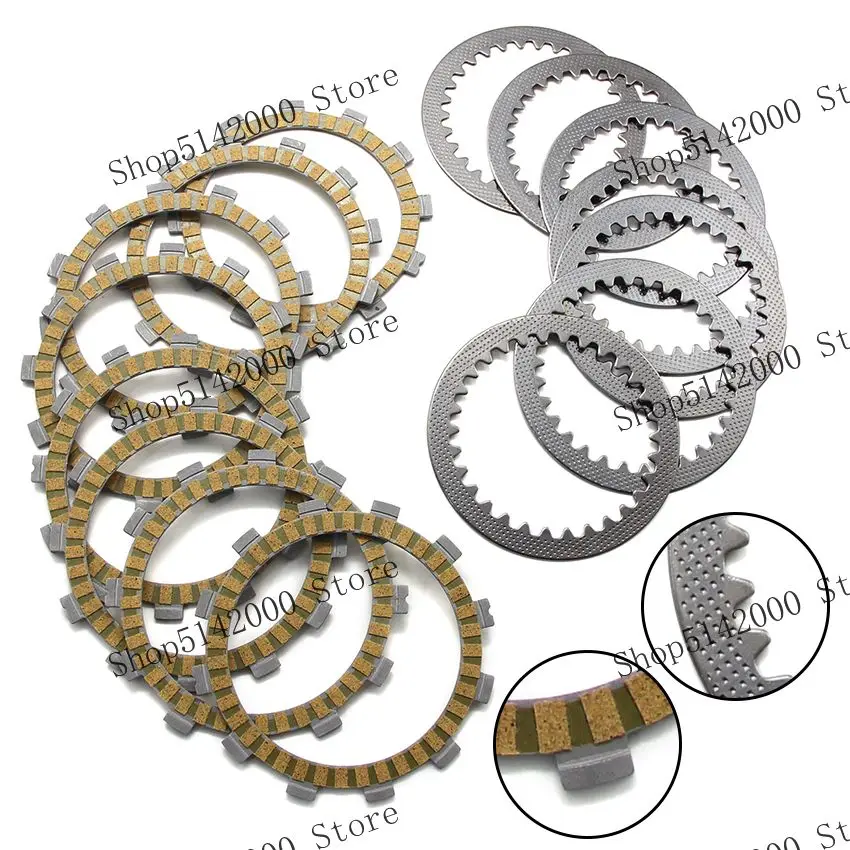 Clutch Friction Disc Plate Kit For Suzuki GSXR400 J/RR/RAK GK73A  RL/RM/RN/RP/RS GK76A  0EM:21441-33C51/21441-25C01  21442-33C51