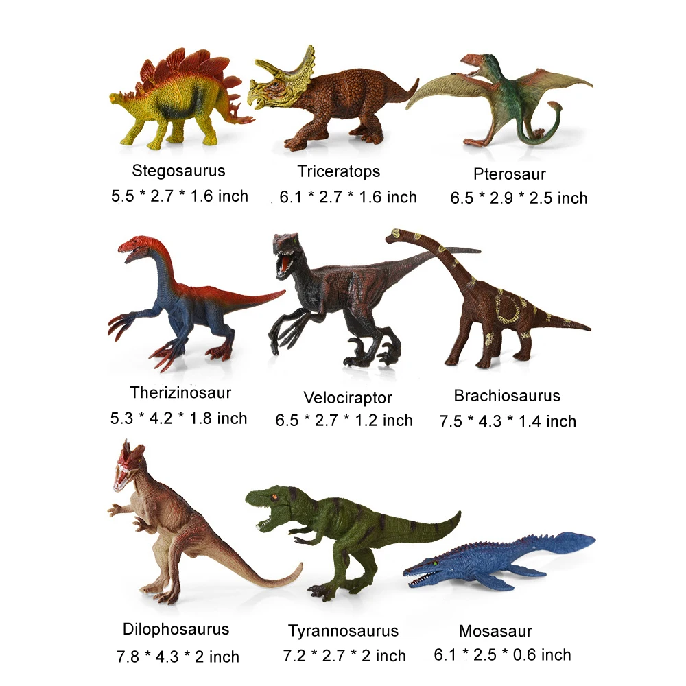 Realistic Dinosaur Figure Toys, 6\'\' to 8\