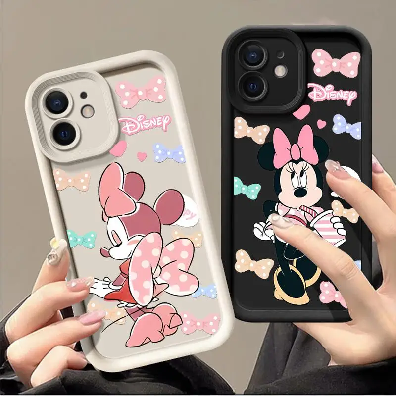 Phone Case for Apple iPhone 15 14 13 12 11 Pro Max 13 12 Mini XS XR X plus funda Disney Cartoon Mickey Minnie Silicone Cover