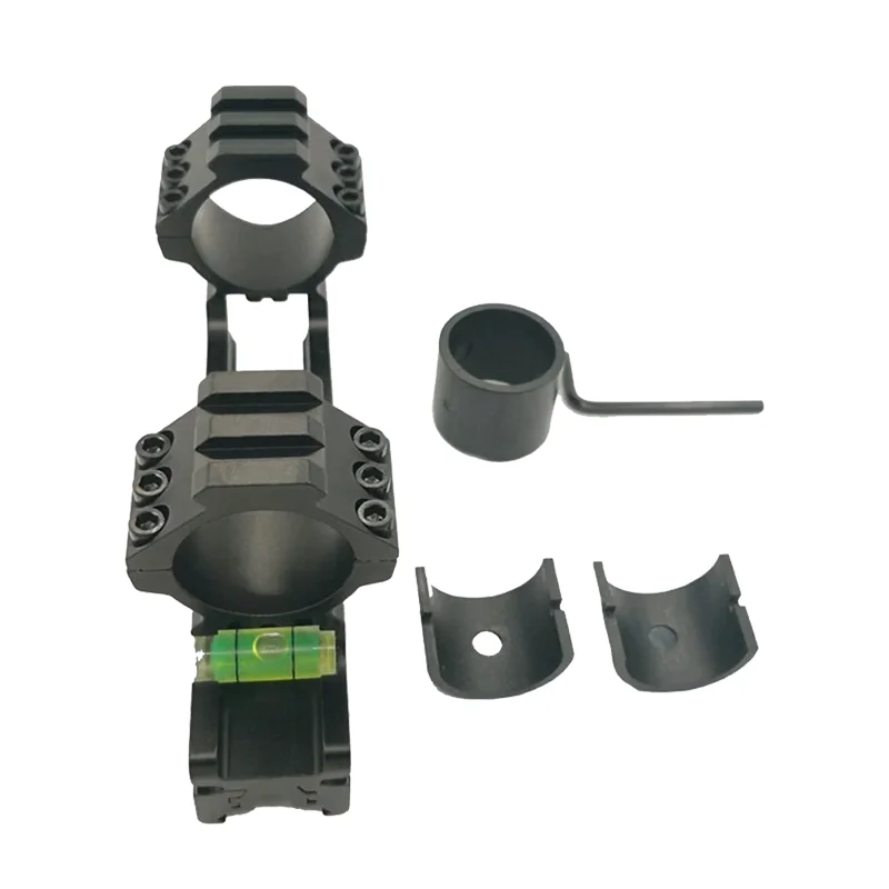 Tactical sight mounting base, 25.4/30mm with bubble level bracket, sight balance pipe clamp bracket, 11/21mm Picatini track