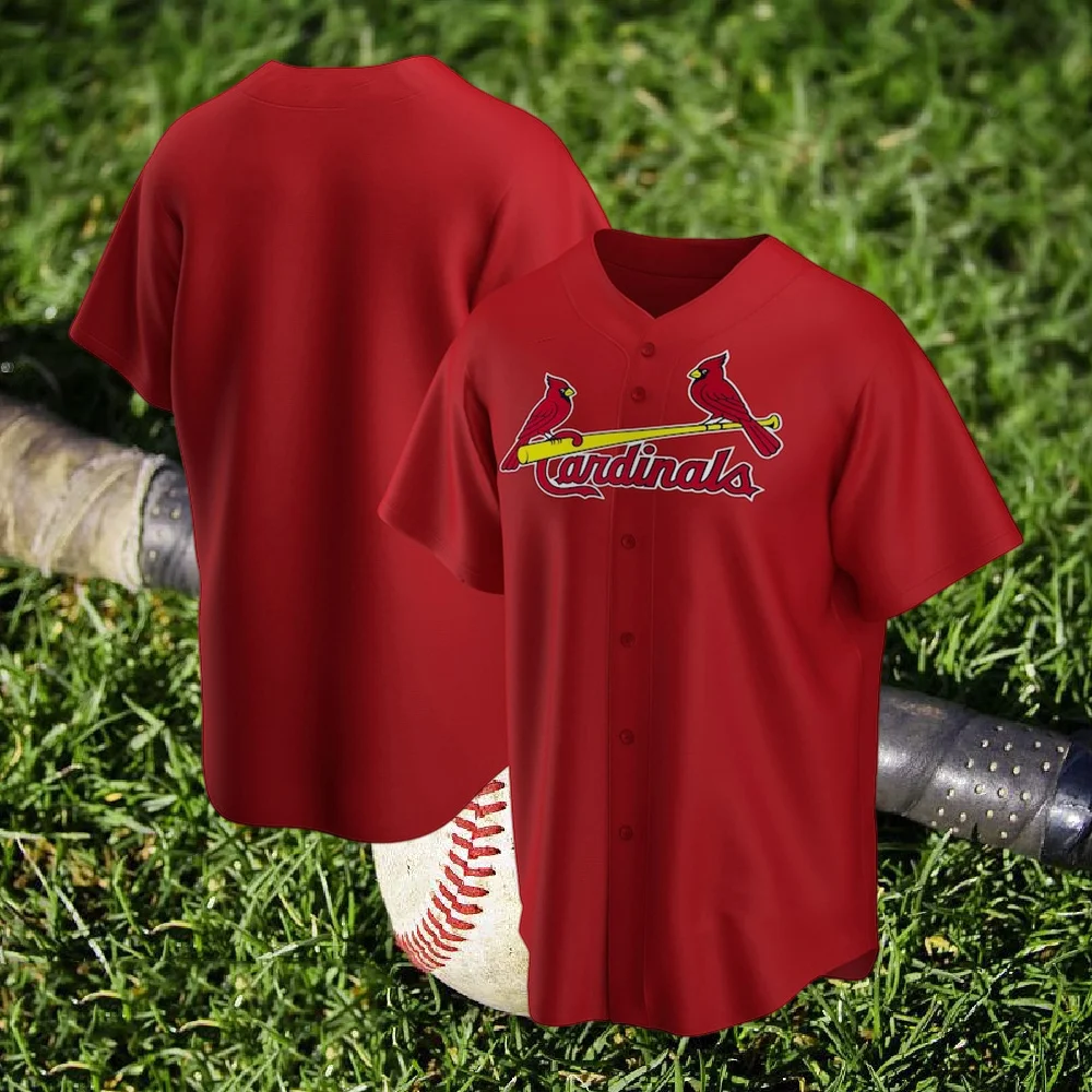 3d Printed Red St. Louis Cardinals Mesh Breathable Adult Men's T-Shirt Youth Children's Comprehensive Training Suit