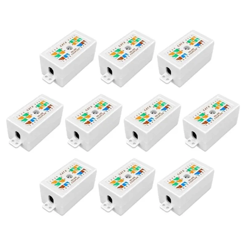 ABGH-10-Pack Cat6 Ethernet Junction Box, Punch Down Type, UTP Cat 6 Junction Box, Cat5e/Cat7 23-26 AWG, No Coupler Needed