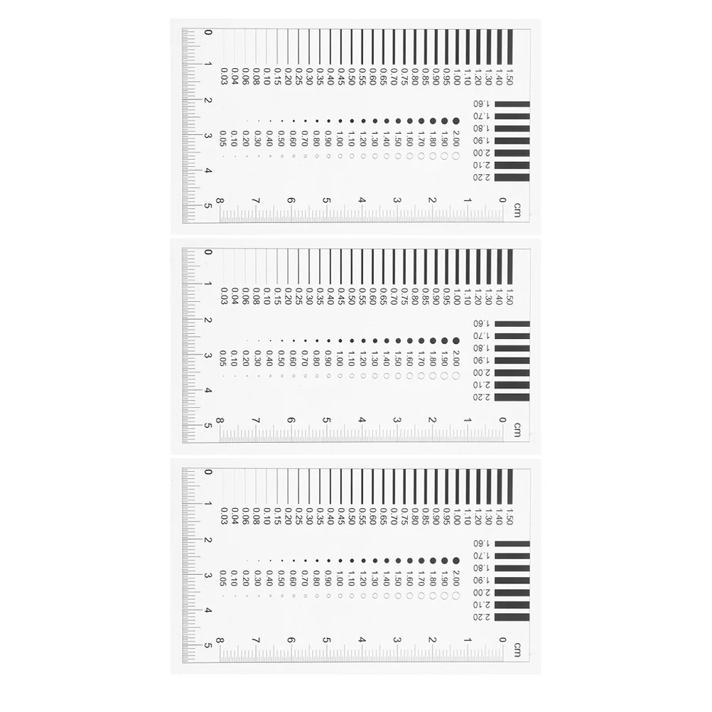 

3pcs Precision Measuring Film Ruler Surface Defect Inspection Tool For Crack Width Measurement High Accuracy Plastic Concrete