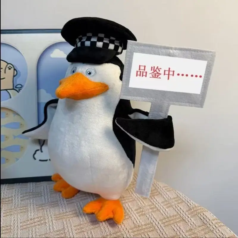 جديد أنيق ومرح البطريق بلوشي مع التعبيرات التجريدية ألعاب من نسيج مخملي لطيف دمية عيد الميلاد الفتيات هدية مجردة الحاضر #2