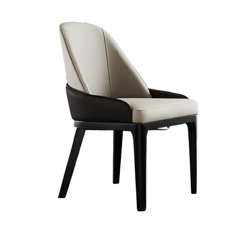   كرسي طعام إيطالي فاخر وخفيف الوزن وحديث وبسيط وسميك الساق مصنوع من الجلد ومسند ظهر مريح