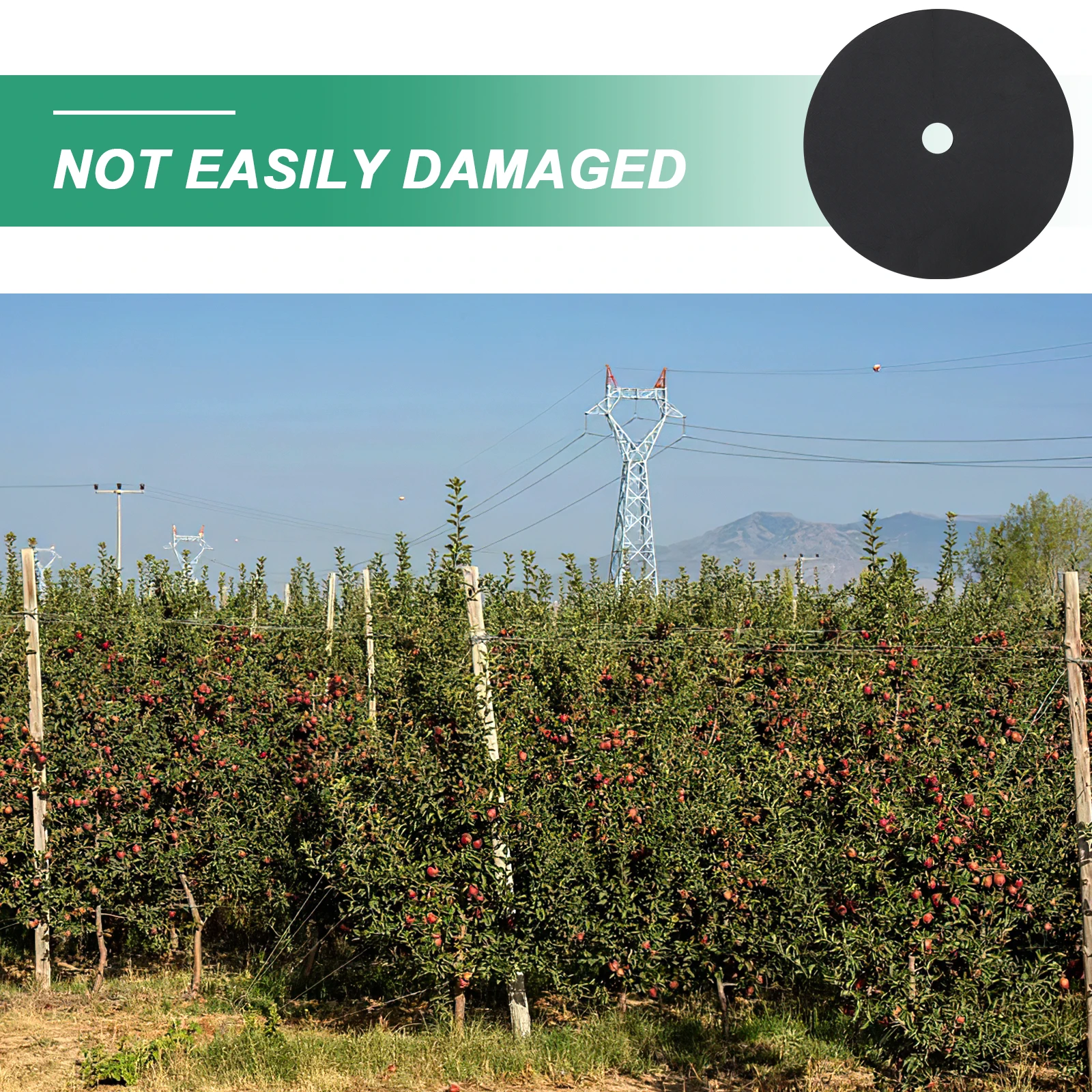 

10pcs Weed Control Fabric Black 52Cm Outer 6Cm Inner Round Garden Cloth Thickened Non-Woven For Plants Trees Orchard Landscaping