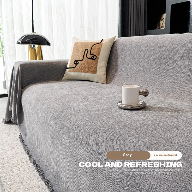 Chenille Anti-slip Sofa Cover Multi Functional All Season Full Coverage Sofa Cover Cat Scratch Resistant Living Room L Shaped